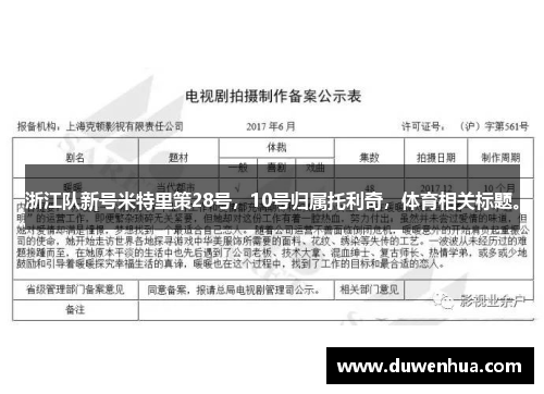 浙江队新号米特里策28号，10号归属托利奇，体育相关标题。